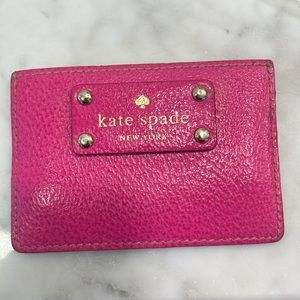 Kate spade wallet/card holder. Pink. Used. See photos for signs of wear